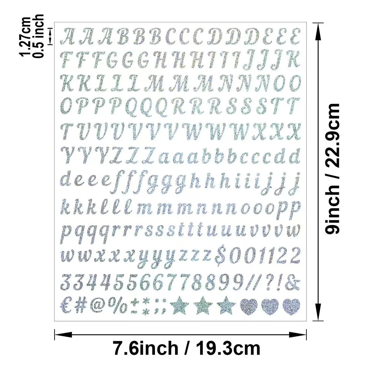 Алфавиттік және сандық құмтас сәндік стикер