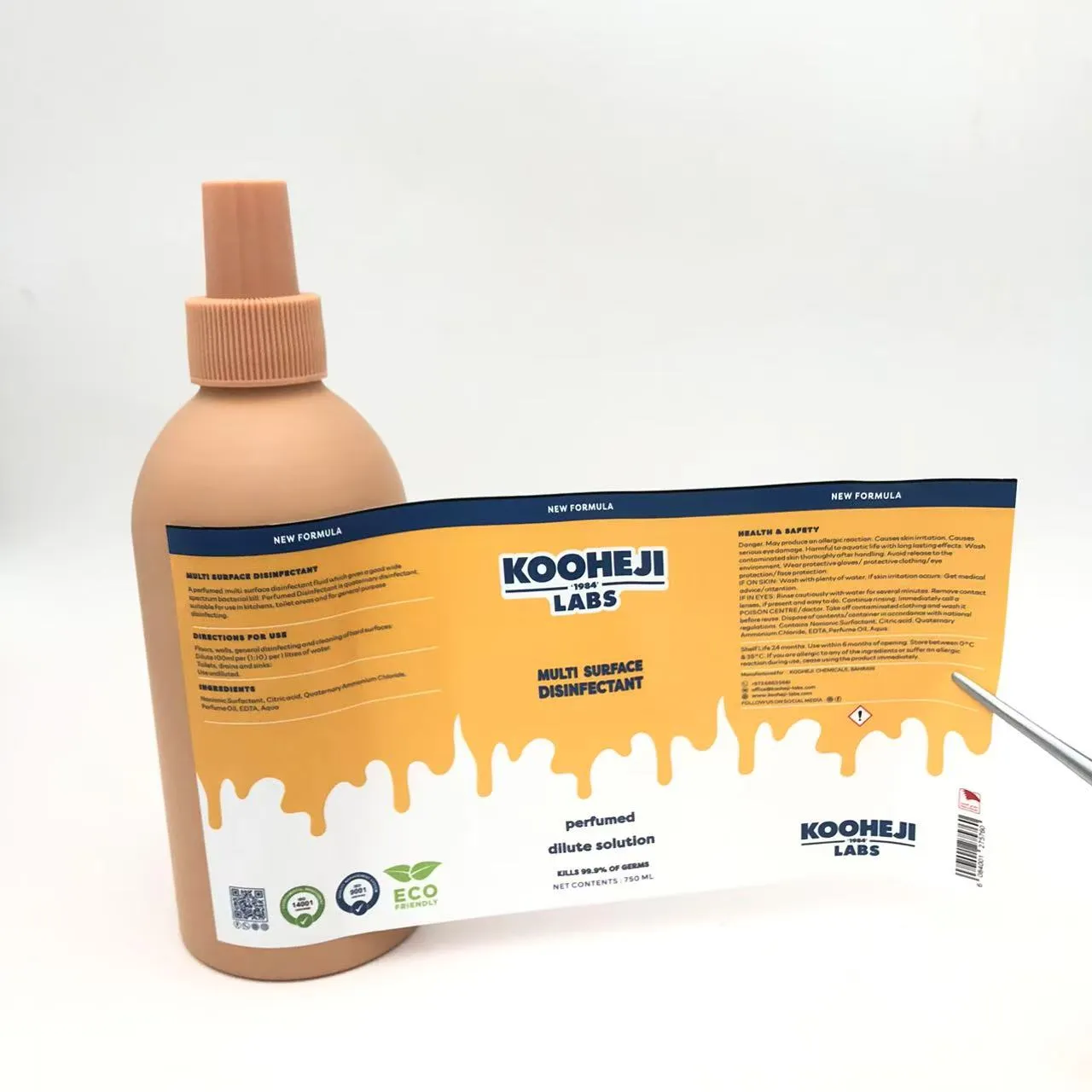 Дезинфекциялық бөтелкелерді орау жапсырмалары